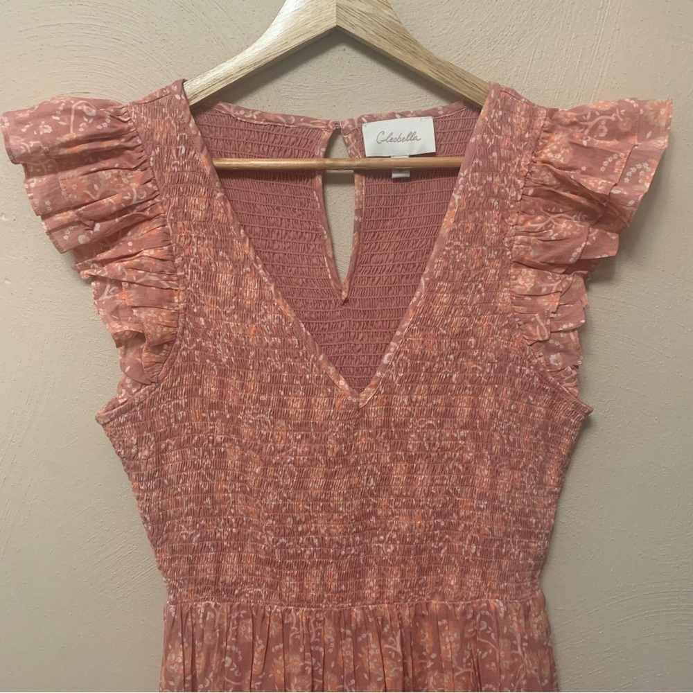Cleobella Rita Ankle Dress Pink Tan Size Medium - Picture 3 of 10